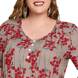 Vestido largo con cuello cuadrado para mujer, vestido festivo con estampado floral - Product Image 6