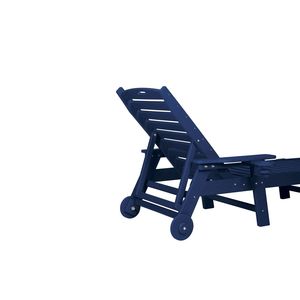 Set di 3 Chaise Longue Oversize Blu Navy con Texture Legno, Lettino Prendisole da Esterno per Tutte le Stagioni con Tavolino Laterale - Product Image 6