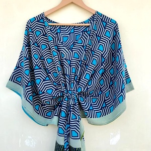 Seda Sari Kaftan Vestido Fiesta Desgaste Reciclado Boho Lounge Wear Kaftan - Product Image 1