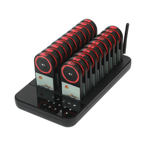 Sistema de Llamadores Inalámbricos Recargables para Invitados con Base de Carga, 1 a 16/20/30 Llamadores Tipo Coaster para Restaurantes y Hospitales - Product Image 1