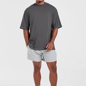 Camiseta de Manga Corta para Hombre, Premium, Oversize, 100% Poliéster, Color Sólido, Estilo Urbano Relajado, Logotipo Frontal, Tejido de Punto Transpirable - Product Image 2