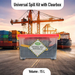 Kit Universal para Derrames de 15 Litros con Caja Transparente, Diseño Compacto, Solución Lista para Usar en Emergencias para Derrames de Aceite y Productos Químicos - Product Image 2