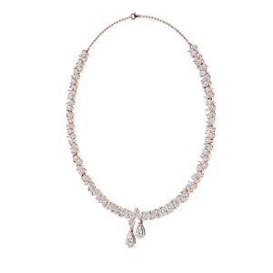 Collier tennis lariat ovale et poire en diamant de laboratoire, bijou raffiné et élégant, 14 pouces - Product Image 4