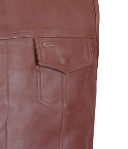 Gilet de moto en cuir de vache véritable pour homme, gilet en cuir sans manches classique pour motards - Product Image 2