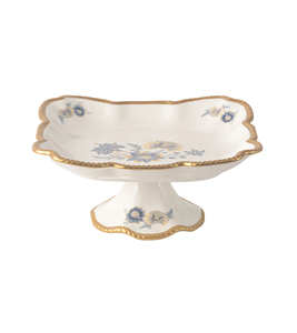 Plateau de service moderne en porcelaine fine avec bordure dorée, support pour assiettes à dessert, couleur blanche, pour fêtes, plateau décoratif - Product Image 1