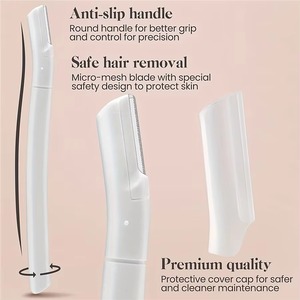 Lot de 4 rasoirs à sourcils pour femmes, rasoirs faciaux, outil de dermaplaning pour l'épilation des poils du visage, moderne - Product Image 3