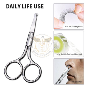 Tijeras pequeñas de acero inoxidable con punta afilada para el cuidado profesional del cabello, pestañas, nariz, cejas y recorte del bigote. - Product Image 6