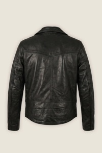Chaqueta de Motocicleta de Invierno de Alta Calidad en Oferta, Unisex, de Piel de Oveja Auténtica, con Logotipo en la Parte Delantera, Cuello Plegable, Manga Regular, Diseño de Lobo - Product Image 5