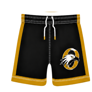 Black and Golden <b>Yellow</b> Football <b>Shorts</b> Breathable Athletic Team Training Uniform Quick Dry Sportswear with Elastic Drawstring - Product Image 1