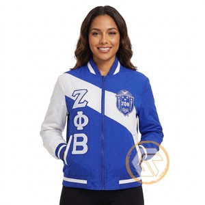 เสื้อแจ็คเก็ตวาร์ซิตี้ Zeta Phi Beta แบบปักลายตามสั่งจาก GREEK TREASURES เสื้อผ้าสำหรับชมรมนักศึกษา คุณภาพสูง ระบายอากาศได้ดี ซับในผ้าซาตินไหม - Product Image 3