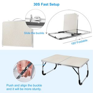 Tavolino Pieghevole per Laptop, Vassoio per Notebook da Letto, Scrivania per Colazione, Lettura e Scrittura, Compatibile con Divano, Pavimento, Dormitorio - Product Image 2