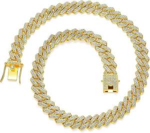Collar con colgante de nombre personalizado en moissanita, cadena cubana con acabado en plata de ley helada para mujeres y hombres, joyería de moda hip hop. - Product Image 1
