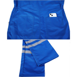 Combinaison de travail unisexe bleue réfléchissante, ignifuge, respirante, thermique, uniforme de sécurité industrielle, antistatique, bandes argentées - Product Image 3