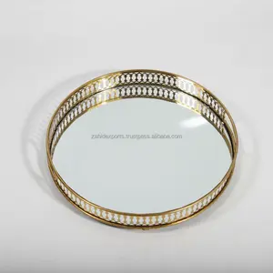 Plateau en métal décoratif, design zen asiatique, multifonctionnel, écologique, pour une utilisation festive, décoration de Noël, Zahid Exports - Product Image 5