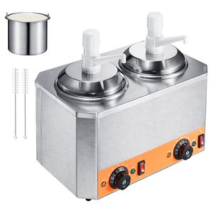 Scaldacaramelle Elettrico Commerciale con Doppia Pompa in Plastica da 2,3x2 Qt e Regolazione della Temperatura - Product Image 1