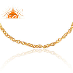 18k Gold Plated Sterling <b>Silver</b> <b>Chain</b> Type <b>Bracelet</b> Plain <b>Silver</b> Statement <b>Bracelet</b> Jewelry Manufacturer - Product Image 4