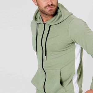 Conjunto Deportivo Verde Sólido para Hombre, Sudadera con Capucha y Cremallera de Manga Larga, Bolsillos Laterales, Ropa Casual Transpirable - Product Image 6