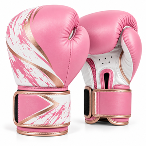 Guantes de Boxeo de Cuero para Mujer, Color Rosa y Morado, para Entrenamiento, 8oz/10oz/12oz, Fitness, Kickboxing, Logotipo Personalizado - Product Image 1