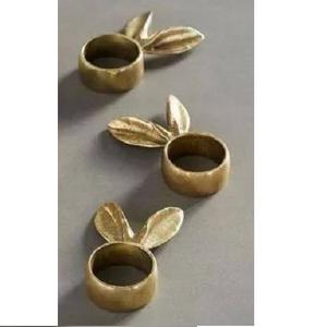 Porte-serviettes de table pour dîner de Noël, forme arrondie, finition dorée, pour service de table de mariage - Product Image 1