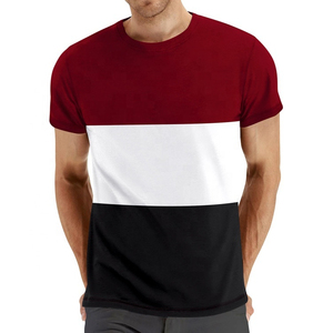 T-shirt à manches courtes en jersey respirant pour homme, col rond, coupe classique, tricoté, uni noir moutarde pour - Product Image 5