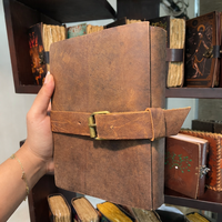 Journal en cuir antique moyen personnalisable en gros – Papier à bords frangés cousu main, 100 feuilles, carnet non ligné de qualité supérieure