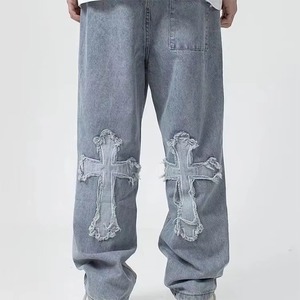 Jeans de Mezclilla Rectos para Hombre, Estilo Urbano, 100% Algodón, Transpirables, de Peso Medio, Bordados y Recubiertos, Personalizados OEM - Product Image 5