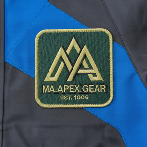 Men's Hooded Waterproof Sporty <b>Jacket</b> Color Blocking Design Patch Logo Blue Black Polyester Autumn Wear - Product Image 6