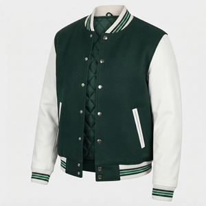 Chaqueta Universitaria Personalizada de Lana para Hombre, Estilo Béisbol, con Cierre de Cremallera Frontal, Diseño de Corazón, Ropa Urbana y Deportiva, OEM - Product Image 3