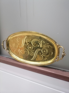 Eco-Friendly Pure Brass Glossy <b>Work</b> Tray for Sustainable Global Luxury Living and Handcrafted Artisan Tableware Gift - Product Image 2