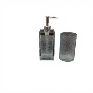 Modern Resin Luxury Eco-Friendly Square <b>Soap</b> <b>Dispenser</b> and Tumbler <b>Set</b> Easy to Clean <b>Bathroom</b> Rectangle Shape Easy To Clean - Product Image 4