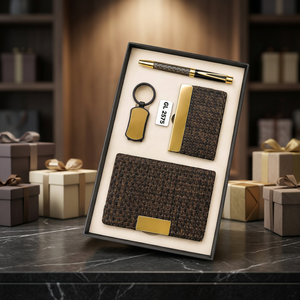 Premium Corporate Gift Set Featuring A5 Notebook <b>Metal</b> Pen <b>Card</b> <b>Holder</b> Keychain For Executive Client Employee Office Use - Product Image 1