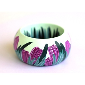 Bijoux ethniques artisanaux colorés - Collection de mode féminine Bracelets en bambou et en bois peints par des artisans - Product Image 5