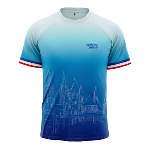 Camisetas de Running Sublimadas con Logotipo Personalizado OEM/ODM, Manga Corta, Cuello Redondo, Secado Rápido, Transpirables, de Poliéster, para Entrenamiento y Maratón - Product Image 4