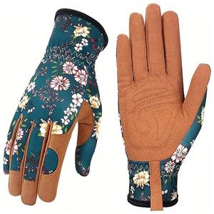 Gants d'hiver en cuir pleine fleur compatibles avec les écrans tactiles, paume antidérapante, fermeture à cordon, unisexe, pour le jardinage et les activités de plein air - Product Image 1