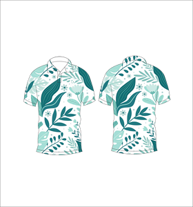 เสื้อโปโลผู้ชายสีขาวพิมพ์ลายใบไม้เขตร้อนลำลองฤดูร้อนแขนสั้นแฟชั่นเสื้อกอล์ฟ - Product Image 3