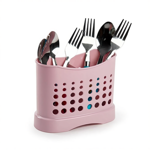 Scatola per posate con design perforato per riporre gli utensili da cucina, colore rosa - Product Image 2