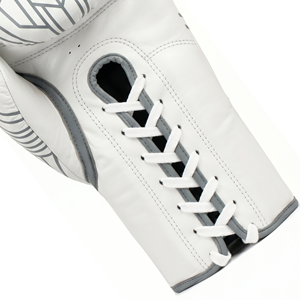 Askar Wear Ind. Leather Boxing Gloves <b>Lace</b>-Up <b>White</b> Breathable Adult Training Gear - Product Image 5