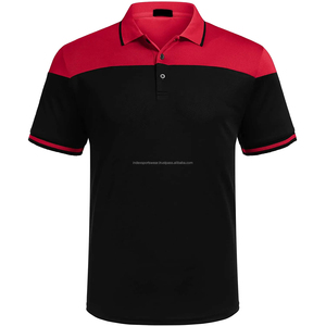 Camisetas de cuello de Polo negro amarillo para hombres con camiseta de bordado de logotipo Polo de algodón para hombres - Product Image 4