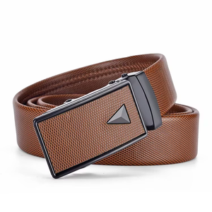 Cinturón de Cuero Vacuno Casual Ajustable con Hebilla de Acero de Cierre Automático, Duradero y Ligero, de 3.0 cm de Ancho, Personalizado para Hombre - Product Image 5