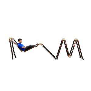 Escalera Plegable Multiusos de Aleación de Aluminio, 12 pies, Capacidad de 150 kg, Bloqueo Manual, Negra, 4x4 Peldaños, Uso Interior/Exterior, Moderna - Product Image 1