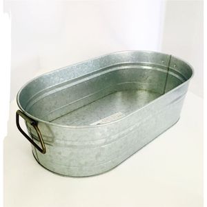 Wholesale Rustic Galvanized Metal Ice Bucket Vintage <b>Drink</b> <b>Cooler</b> Tub Oval Champagne Wine Beer Ice Chiller Tub for Wedding Decor - Product Image 6