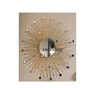 Décoration dorée de luxe Unique de styliste, fantaisie, élégant, perlé, vente en gros, décoration moderne Standard avec miroir, Art mural - Product Image 1
