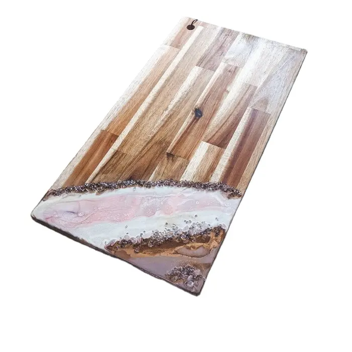 Natural wood epoxy resin mix cutting board custom wooden serving board wooden Chopping Board used to kitchen and hotel ware