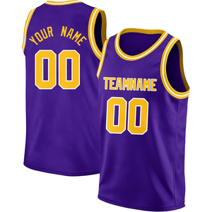 Camiseta de Baloncesto Personalizada Unisex Morada con Nombre del Equipo y Número 00, Impresión Sublimada, Secado Rápido, Cuello Redondo, Sin Mangas, para Adultos - Product Image 1