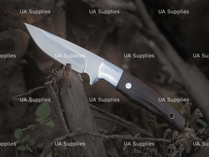 UA Supplies OEM Couteau de chasse EDC pliant sur mesure en acier inoxydable 12C27, lame pointue, manche en bois de wengé africain foncé - Product Image 2