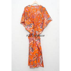 Vestido Maxi Kaftan de Algodón 100% con Estampado Floral, Estilo Bodycon, Ropa Casual de Verano para Mujer, Estampado Étnico, Ecológico - Product Image 5