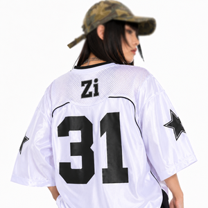Camiseta de Fútbol Americano Extra Grande para Mujer, Ropa Deportiva de Malla Sublimada, Marca Personalizada, Proveedor Mayorista OEM - Product Image 3