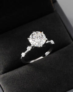 Igi/gia Lab เติบโตวินเทจ14K สีเหลืองทองงานแต่งงาน/แหวนหมั้นเพชรกลมตัดเหมาะสำหรับทุกเพศของขวัญวันครบรอบและงานปาร์ตี้ - Product Image 2