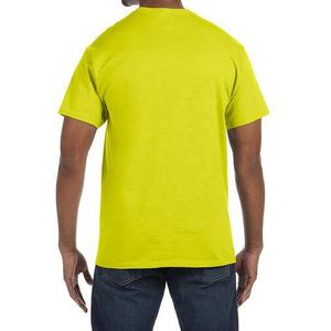 Couleur citron vert col rond uni décontracté hommes T-shirts 100% coton meilleure qualité hommes microfibre Funky porter pour des trucs décontractés - Product Image 2