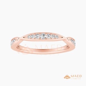 Rose Gold Pavé Moissanite Ring Lab Grown Diamond Wedding Band Elegant Bridal Fine Jewelry for Women - Product Image 5